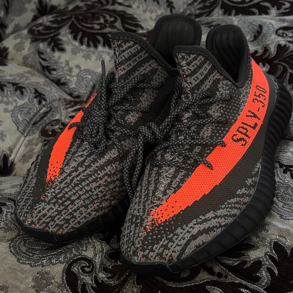 Adidas Yeezy Boost 350 V2 Black and Red Sneakers